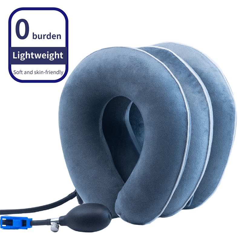 Portable Medical Inflatable Cervical Traction Instrument Home Health Care Device Blue Full Velvet Skin-Friendly And Comfortable