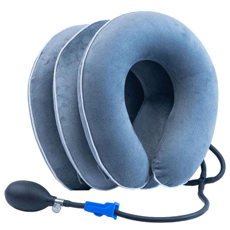 Portable Medical Inflatable Cervical Traction Instrument Home Health Care Device Blue Full Velvet Skin-Friendly And Comfortable