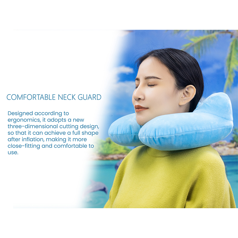 Portable, Detachable And Washable Inflatable U-shaped Pillow, Foldable, Long-Distance Travel, Outdoor Tourism, Office Essential