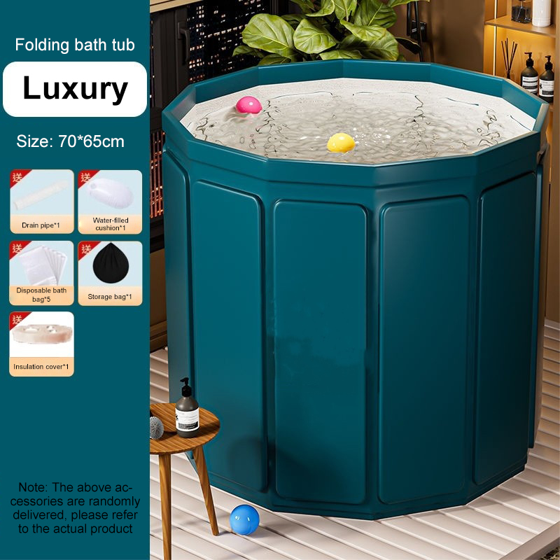 [Upgraded Composite Wood Board To Lock Temperature] Free Installation Bath Tub Foldable Adult Bath Tub Full Body Bath Tub Bath Tub